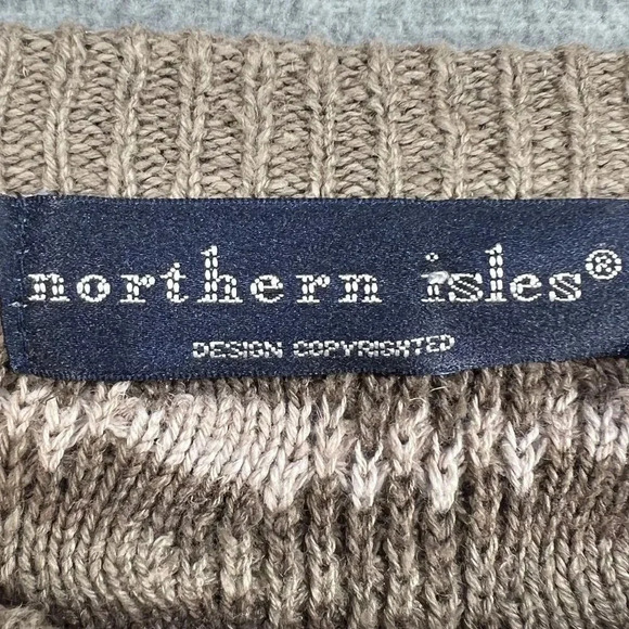 VTG Northern Isles Mens L Crewneck Sweater Ribbed Cuffs Hem Timeless Linen Blend - Picture 13 of 16